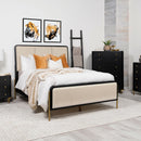  Coaster Furniture Arini 224331KECRM 56-inch Eastern King Panel Bed - Cream/Black IMAGE 2