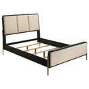  Coaster Furniture Arini 224331KWCRM 56-inch California King Panel Bed - Cream/Black IMAGE 1