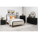  Coaster Furniture Arini 224331KWCRM 56-inch California King Panel Bed - Cream/Black IMAGE 2