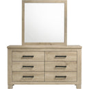  Coaster Furniture Oakglen 225103M 6-drawer Bedroom Dresser and Mirror - Weathered Oak IMAGE 3