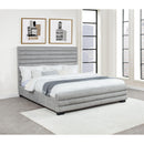  Coaster Furniture Patricia 300719KE 58-inch Boucle Upholstered Eastern King Bed - Grey IMAGE 2