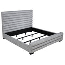  Coaster Furniture Patricia 300719KE 58-inch Boucle Upholstered Eastern King Bed - Grey IMAGE 3