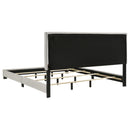  Coaster Furniture Dorian 300852KE Fabric Upholstered Eastern King Panel Bed - Cream IMAGE 2