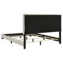  Coaster Furniture Dorian 300852Q Fabric Upholstered Queen Panel Bed - Cream IMAGE 2