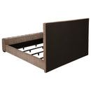  Coaster Furniture Senna 305811Q Upholstered Queen Audio Flame Visualizer Bed - Brown IMAGE 4