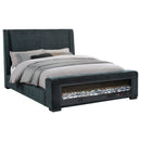 Coaster Furniture Preston 305821KE Upholstered Eastern King Audio Flame Visualizer Bed - Dark Blue IMAGE 7