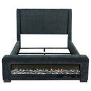  Coaster Furniture Preston 305821Q Upholstered Queen Audio Flame Visualizer Bed - Dark Blue IMAGE 7