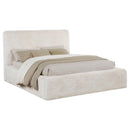  Coaster Furniture Rebecca 306141KE Faux Fur Upholstered Eastern King Bed - Cream IMAGE 5