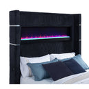  Coaster Furniture Tisdall 315868BLKQ Queen Flame Visualizer Wingback TV Bed - Black IMAGE 10