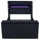  Coaster Furniture Tisdall 315868BLKQ Queen Flame Visualizer Wingback TV Bed - Black IMAGE 2