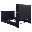  Coaster Furniture Tisdall 315868BLKQ Queen Flame Visualizer Wingback TV Bed - Black IMAGE 4