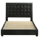  Coaster Furniture Medley 315911BLKQ Genuine Leather Queen Panel Platform Bed - Black IMAGE 4