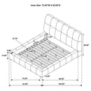  Coaster Furniture Nollet 315917CRMKW 48-inch Upholstered California King Platform Bed - Cream IMAGE 9