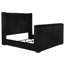  Coaster Furniture Centergrove 315945KW Upholstered California King Wingback TV Bed - Black IMAGE 1