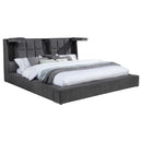  Coaster Furniture Dreux 315948GRYKE Upholstered Eastern King Panel Platform Bed - Grey IMAGE 1