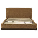  Coaster Furniture Baldacci 315954KW Upholstered California King Platform Bed - Curry/Walnut IMAGE 4