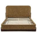  Coaster Furniture Baldacci 315954Q Upholstered Queen Platform Bed - Curry/Walnut IMAGE 2