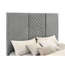  Coaster Furniture Tara 315994KE 61-inch Upholstered Eastern King Panel TV Bed - Grey IMAGE 2