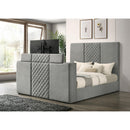  Coaster Furniture Tara 315994KE 61-inch Upholstered Eastern King Panel TV Bed - Grey IMAGE 8