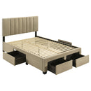  Coaster Furniture Wheatland 316010F 4-drawer Upholstered Full Storage Bed - Light Brown IMAGE 2