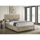  Coaster Furniture Wheatland 316010Q 4-drawer Upholstered Queen Storage Bed - Light Brown IMAGE 5