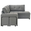 Coaster Furniture Roanne 500347 Fabric Upholstered Sleeper Sectional Sofa - Grey IMAGE 6