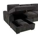  Coaster Furniture Pastrana 500349 Upholstered Sleeper Sectional Sofa LAF Chaise - Grey IMAGE 12