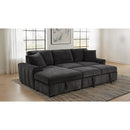  Coaster Furniture Pastrana 500349 Upholstered Sleeper Sectional Sofa LAF Chaise - Grey IMAGE 7