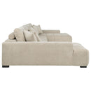  Coaster Furniture Cannella 500350 U-Shaped Double Chaise Upholstered Sectional Sofa - Beige IMAGE 6