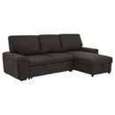  Coaster Furniture Demko 500356 Sleeper Sectional Sofa with Speaker and Storage Chaise - Brown IMAGE 1