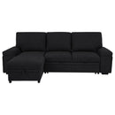  Coaster Furniture Demko 500357 Sleeper Sectional Sofa with Speaker and Storage Chaise - Black IMAGE 13