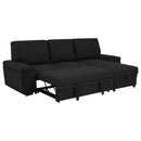  Coaster Furniture Demko 500357 Sleeper Sectional Sofa with Speaker and Storage Chaise - Black IMAGE 15