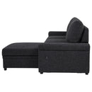  Coaster Furniture Demko 500357 Sleeper Sectional Sofa with Speaker and Storage Chaise - Black IMAGE 4