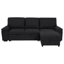  Coaster Furniture Demko 500357 Sleeper Sectional Sofa with Speaker and Storage Chaise - Black IMAGE 5
