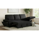  Coaster Furniture Demko 500357 Sleeper Sectional Sofa with Speaker and Storage Chaise - Black IMAGE 9