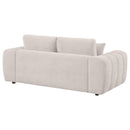 Coaster Furniture Burnett 504956 Chenille Upholstered Wide Arm Loveseat - Ivory IMAGE 7