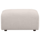  Coaster Furniture Burnett 504958 Chenille Upholstered Ottoman - Ivory IMAGE 1