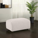 Coaster Furniture Burnett 504958 Chenille Upholstered Ottoman - Ivory IMAGE 6