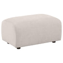 Coaster Furniture Burnett 504958 Chenille Upholstered Ottoman - Ivory IMAGE 7