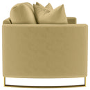  Coaster Furniture Corliss 508825 Upholstered Curved Track Arm Loveseat - Camel IMAGE 2