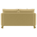  Coaster Furniture Corliss 508825 Upholstered Curved Track Arm Loveseat - Camel IMAGE 8