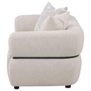  Coaster Furniture Jeanette 508962 73-inch Fabric Upholstered Round Arm Loveseat - Beige IMAGE 2