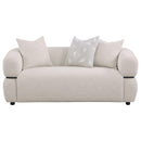  Coaster Furniture Jeanette 508962 73-inch Fabric Upholstered Round Arm Loveseat - Beige IMAGE 9
