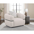  Coaster Furniture Jeanette 508963 Fabric Upholstered Round Arm Accent Chair - Beige IMAGE 4