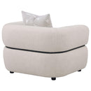  Coaster Furniture Jeanette 508963 Fabric Upholstered Round Arm Accent Chair - Beige IMAGE 6