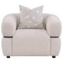  Coaster Furniture Jeanette 508963 Fabric Upholstered Round Arm Accent Chair - Beige IMAGE 7