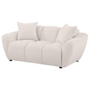  Coaster Furniture Destino 509302 Chenille Upholstered Splayed Arm Loveseat - Greige IMAGE 10