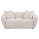  Coaster Furniture Destino 509302 Chenille Upholstered Splayed Arm Loveseat - Greige IMAGE 7