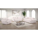  Coaster Furniture Destino 509302 Chenille Upholstered Splayed Arm Loveseat - Greige IMAGE 8