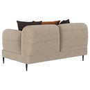  Coaster Furniture Jade 509412 Chenille Upholstered Sculpted Track Arm Loveseat - Latte IMAGE 2
